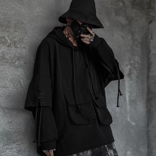 dark drawstring cargo jackets coats streetwear tactical function pullover harajuku multi-pocket hoody windbreaker, Black;brown
dark drawstring cargo jackets coats streetwear tactical function pullover harajuku multi-pocket hoody windbreaker, Black;brown