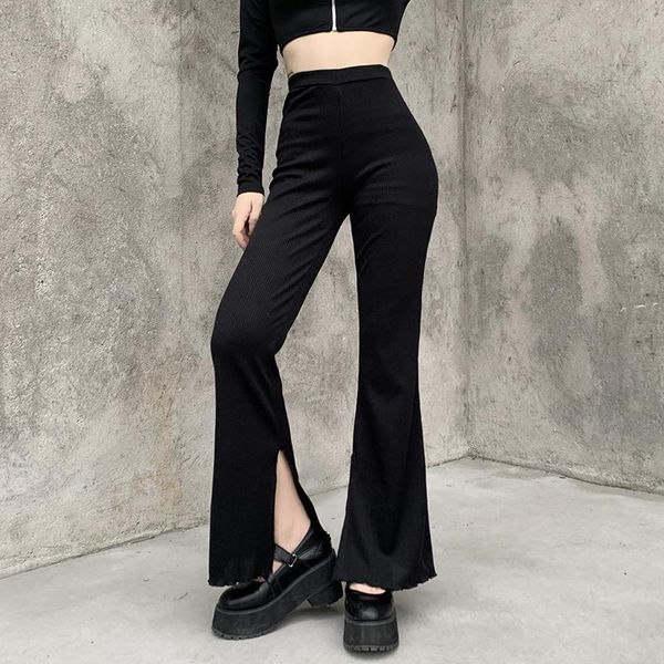 spring fall casual women fashion long flare pants autumn and winter adults solid black trouser 2021, Black;white 
spring fall casual women fashion long flare pants autumn and winter adults solid black trouser 2021, Black;white