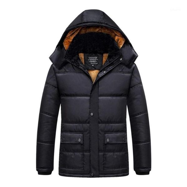 men's winter thickening cotton coat cold-proof thermal hooded long-sleeve jacket1, Black
men's winter thickening cotton coat cold-proof thermal hooded long-sleeve jacket1, Black