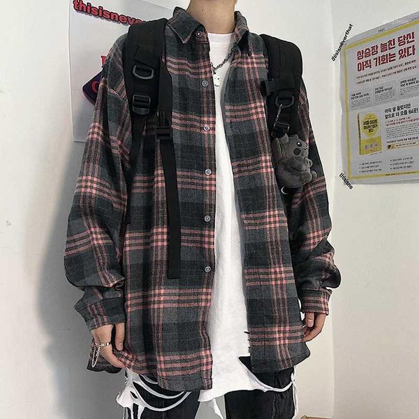 spring plaid shirt men's fashion retro casual shirt men streetwear wild loose long sleeve shirts mens -xl cotton1, White;black
spring plaid shirt men's fashion retro casual shirt men streetwear wild loose long sleeve shirts mens -xl cotton1, White;black