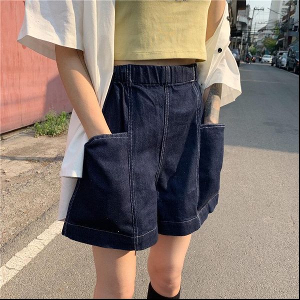 high waist cowboy shorts women streetwear elastic waist denim 2021 new summer korea fashion jeans loose shorts, White;black
high waist cowboy shorts women streetwear elastic waist denim 2021 new summer korea fashion jeans loose shorts, White;black
