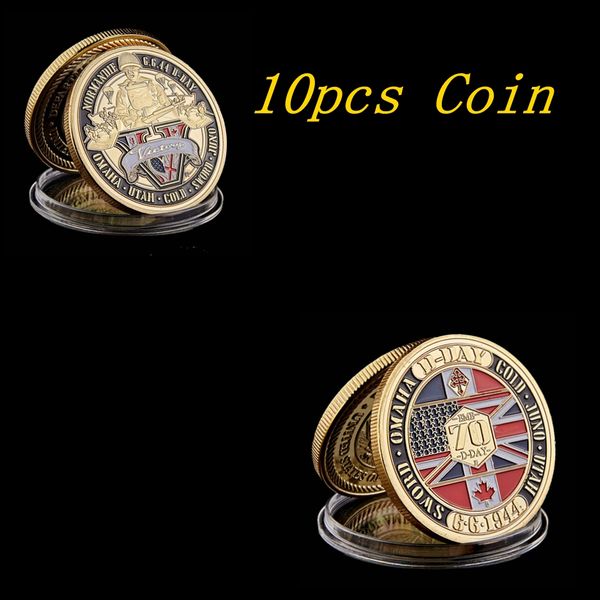 10pcs 1944.6.6 d-day normandy france craft gold plated coin 70th anniversary of landing challenge badge
10pcs 1944.6.6 d-day normandy france craft gold plated coin 70th anniversary of landing challenge badge
