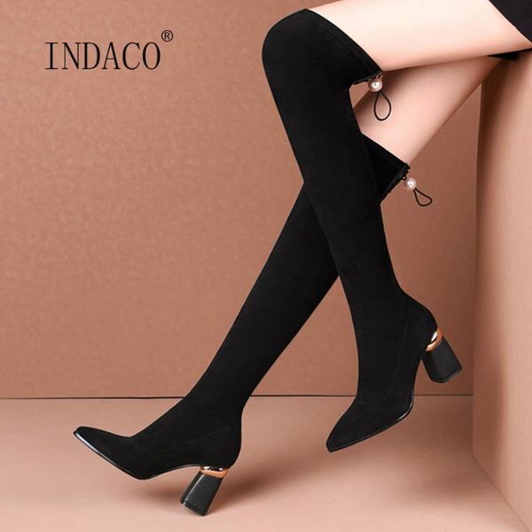 fashion over the knee boots women winter boots warm thong high black flock pointed toe pearl elastic band plus size 42
fashion over the knee boots women winter boots warm thong high black flock pointed toe pearl elastic band plus size 42