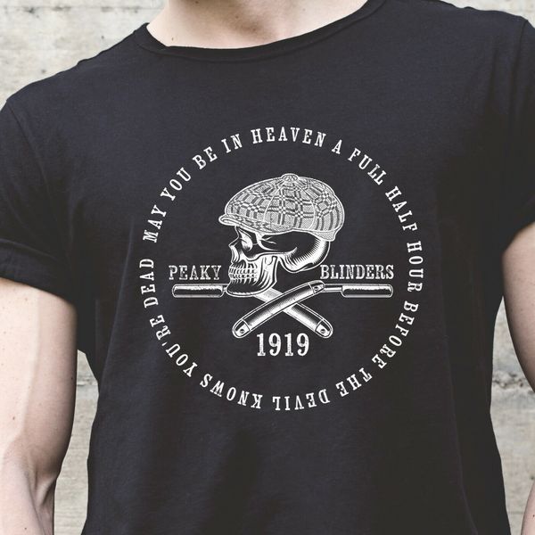 sport peaky blinders 1919 t-shirt with devil quote 2019 fashion man's tee