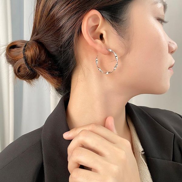925 silver trendy earrings christmas circle temperament gold plated hoop design light luxury, Golden;silver
925 silver trendy earrings christmas circle temperament gold plated hoop design light luxury, Golden;silver