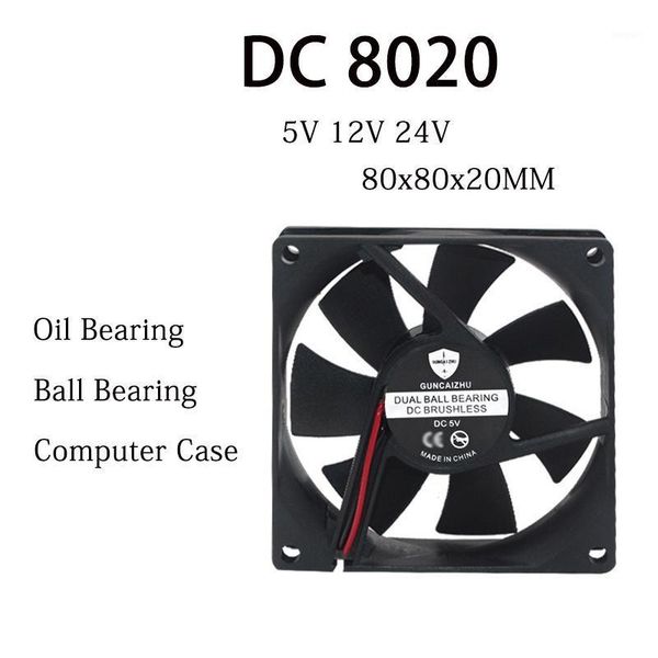 8020 fan dc 5v 12v 24v 80x80x20mm ball bearing refrigerator fan compressor 5000rpm 0.2a with 2pin1
8020 fan dc 5v 12v 24v 80x80x20mm ball bearing refrigerator fan compressor 5000rpm 0.2a with 2pin1
