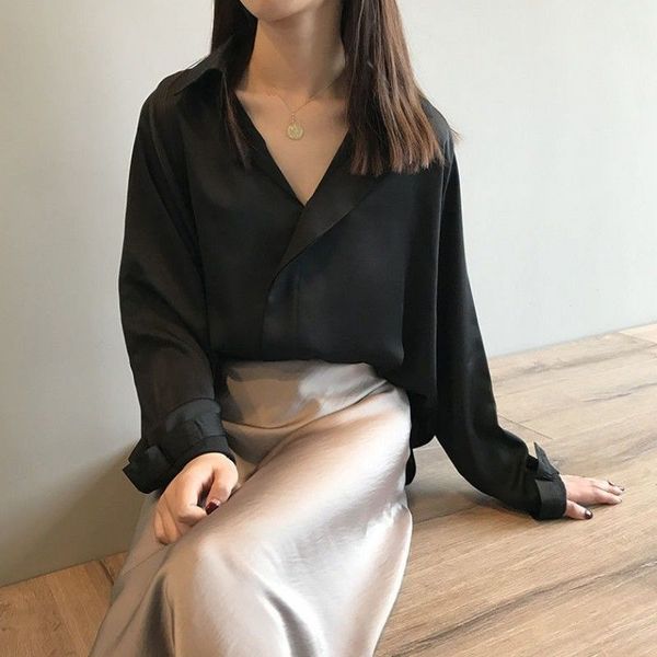 new 2021 simulation female autumn design sense loose collar silk satin long solid shirt 1 e5gs, White
new 2021 simulation female autumn design sense loose collar silk satin long solid shirt 1 e5gs, White