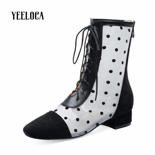 yeeloca 2020 summer women mid calf boots casual fashion polka dot pointed toe med heels hoof heels mesh woman shoes, Black
yeeloca 2020 summer women mid calf boots casual fashion polka dot pointed toe med heels hoof heels mesh woman shoes, Black