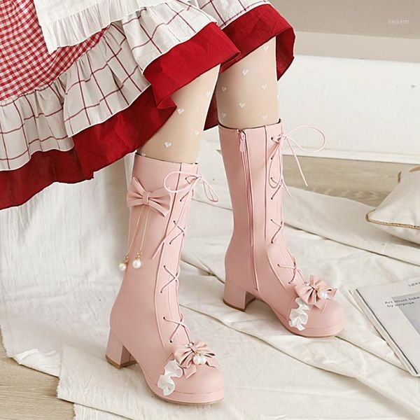 boots autumn pink lace women's middle lolita sweet bow thick heel lovely knight boot girl1, Black
boots autumn pink lace women's middle lolita sweet bow thick heel lovely knight boot girl1, Black