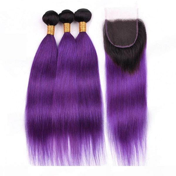 #1b purple ombre indian human hair straight weave bundles with closure ombre purple virgin hair 3bundles dark roots with 4x4 lace closure, Black
#1b purple ombre indian human hair straight weave bundles with closure ombre purple virgin hair 3bundles dark roots with 4x4 lace closure, Black