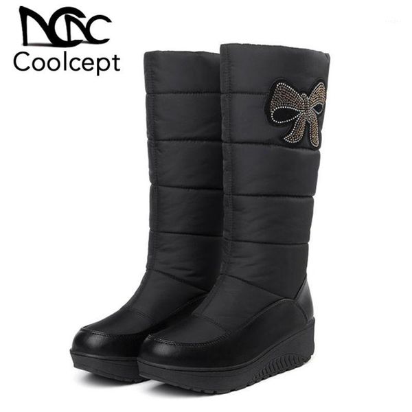 boots coolcept size 35-44 women mid calf snow winter warm plush fur cotton shoes crystal bowknot flats down boots1, Black
boots coolcept size 35-44 women mid calf snow winter warm plush fur cotton shoes crystal bowknot flats down boots1, Black