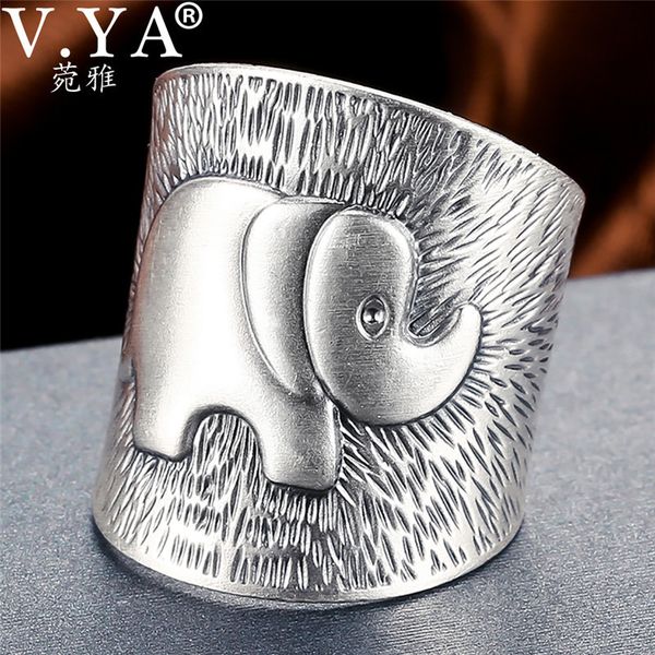 v.ya solid 990 sterling silver elephant rings for women men retro animal open ring women's fashion jewelry 201006, Golden;silver
v.ya solid 990 sterling silver elephant rings for women men retro animal open ring women's fashion jewelry 201006, Golden;silver