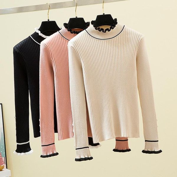 2020 fall winter striped sweater half turtleneck women sweaters high elastic female slim knitted pullovers base sweaters1, White;black
2020 fall winter striped sweater half turtleneck women sweaters high elastic female slim knitted pullovers base sweaters1, White;black