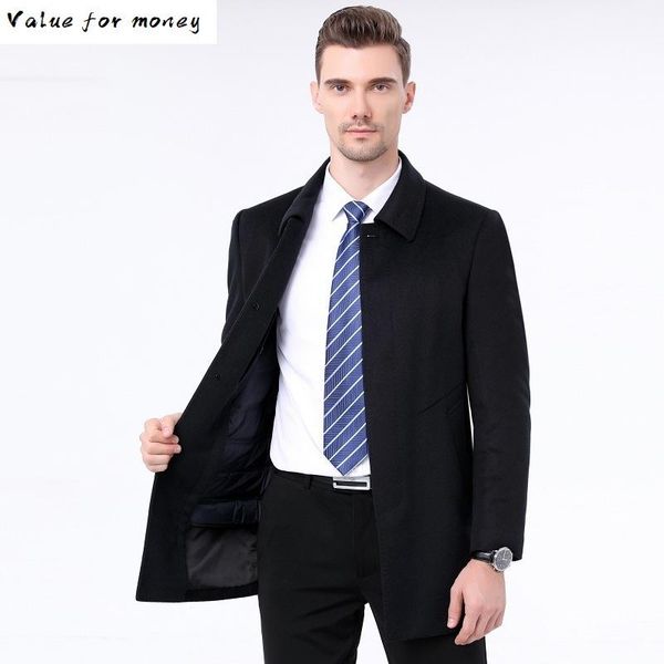 business long in the winter wear down the tank cloth coat more authentic middle-aged warm wool coat, Black
business long in the winter wear down the tank cloth coat more authentic middle-aged warm wool coat, Black