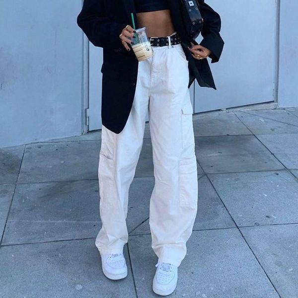 weekeep fashion pocket white women's jeans streetwear high waist jeans vintage straight harajuku 2021 denim pants cargo pants, Blue
weekeep fashion pocket white women's jeans streetwear high waist jeans vintage straight harajuku 2021 denim pants cargo pants, Blue