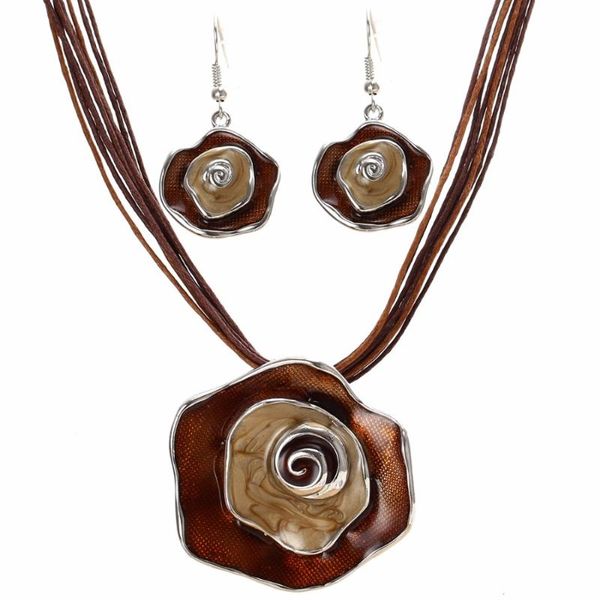 minhin brand jewelry sets wholesale choker necklace drop earrings for women pendant leather rope collar statement jewelry set, Silver
minhin brand jewelry sets wholesale choker necklace drop earrings for women pendant leather rope collar statement jewelry set, Silver
