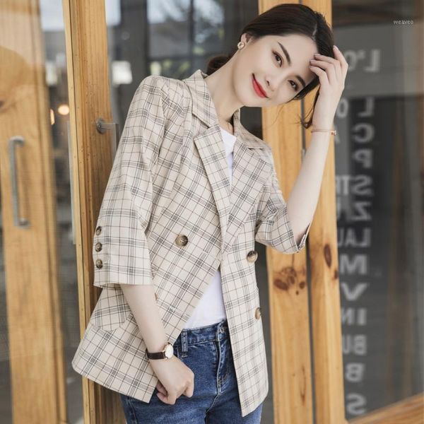new 2020 spring women blazers and jackets office ladies work wear double breasted plaid1, White;black
new 2020 spring women blazers and jackets office ladies work wear double breasted plaid1, White;black