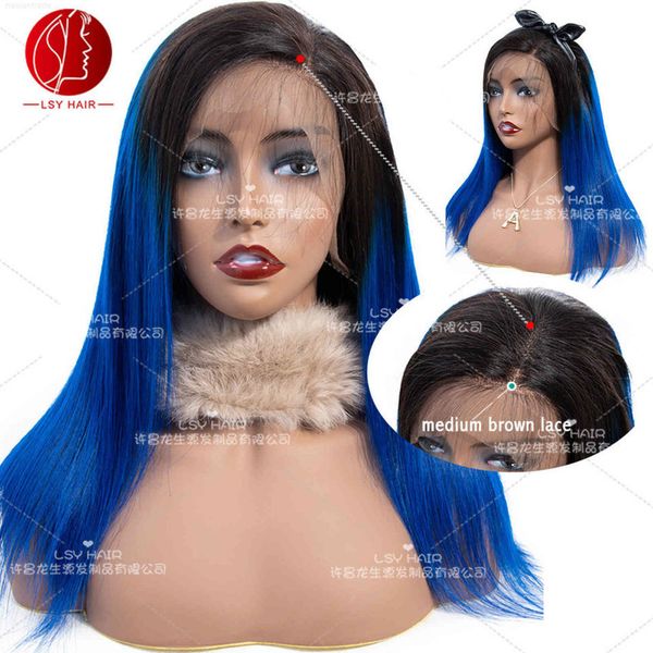 1b / blue 13 * 4 front lace blue dye gradient hu wig wigs real hair heaear, Black
1b / blue 13 * 4 front lace blue dye gradient hu wig wigs real hair heaear, Black