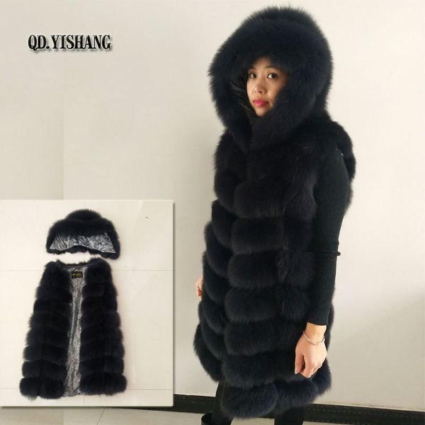 new natural fox fur mid-long hooded lady vest cap removable warm vest qd.yishang 201103, Black
new natural fox fur mid-long hooded lady vest cap removable warm vest qd.yishang 201103, Black