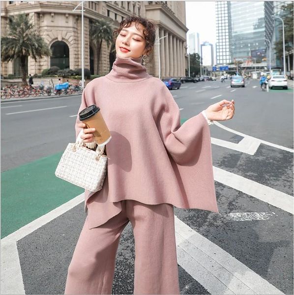 women's tracksuits 2021 spring two pieces set warm turtleneck loose cloak coat +high waist woolen wide leg pants winter oversize suit a, Gray
women's tracksuits 2021 spring two pieces set warm turtleneck loose cloak coat +high waist woolen wide leg pants winter oversize suit a, Gray