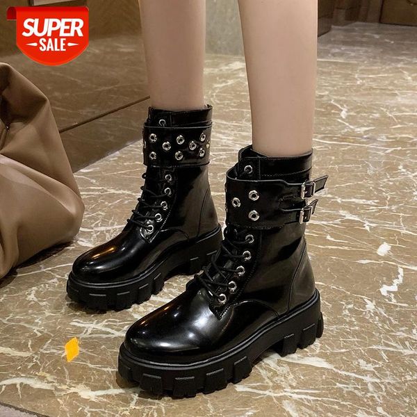 lucyever patent leather platform ankle boots women 2020 punk style metal buckle motorcycle boots woman autumn winter botas mujer #h519, Black
lucyever patent leather platform ankle boots women 2020 punk style metal buckle motorcycle boots woman autumn winter botas mujer #h519, Black
