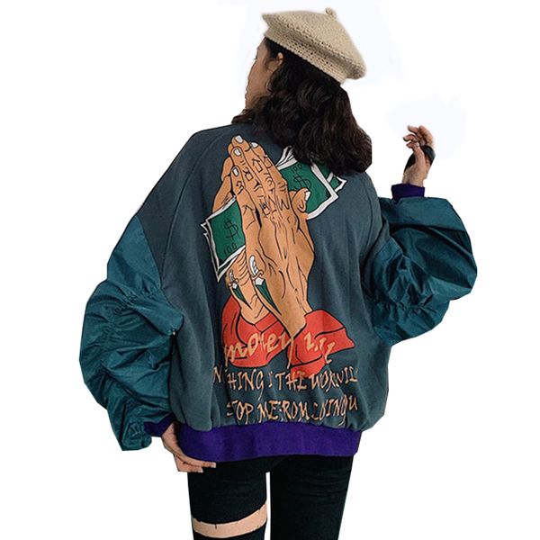 spring bomber jacket women harajuku style printed oversized boyfriend baseball uniform coat female fashion streetwear jackets 201029, Black;brown
spring bomber jacket women harajuku style printed oversized boyfriend baseball uniform coat female fashion streetwear jackets 201029, Black;brown