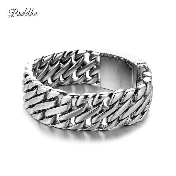 double curb cuban chain bracelet mens 316l stainless steel wristband bangle silver tone 23mm buddha bracelet with logo j190719, Golden;silver
double curb cuban chain bracelet mens 316l stainless steel wristband bangle silver tone 23mm buddha bracelet with logo j190719, Golden;silver