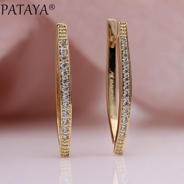 pataya new v shape long earrings for women 585 rose gold natural zircon dangle earrings girl wedding party glossy fine jewelry, Silver
pataya new v shape long earrings for women 585 rose gold natural zircon dangle earrings girl wedding party glossy fine jewelry, Silver