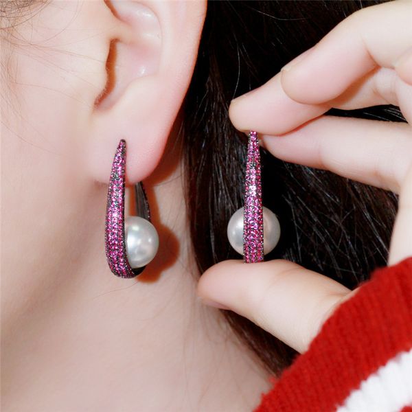luxury imitated pearl charm designer earring 925 sterling silver post aaa cubic zirconia 18k gold silver copper green rose fashion earrings, Golden
luxury imitated pearl charm designer earring 925 sterling silver post aaa cubic zirconia 18k gold silver copper green rose fashion earrings, Golden