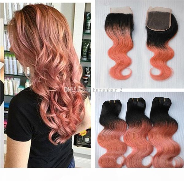 dark root lace closure with 3 bundles ombre 1b rose gold brazilian body wave hair weaves remy human pink hair extensions, Black;brown
dark root lace closure with 3 bundles ombre 1b rose gold brazilian body wave hair weaves remy human pink hair extensions, Black;brown