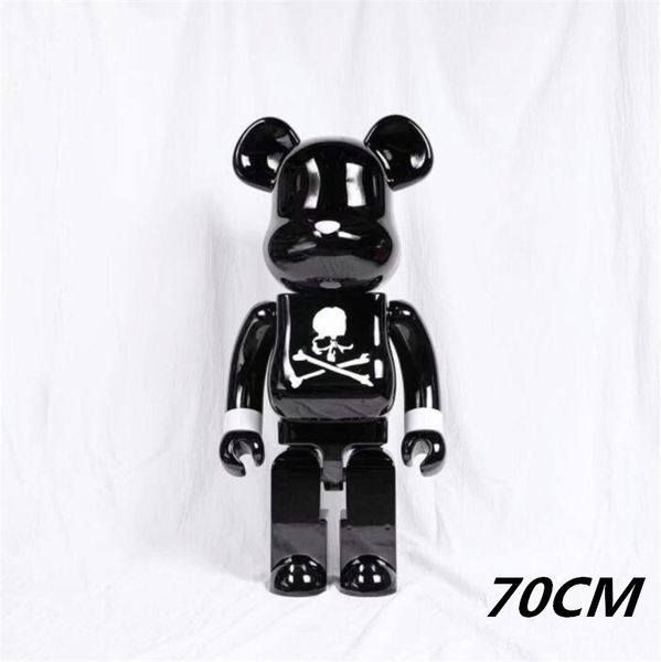 1000% 70cm Bearbrick Evade Glue Skull White And Black Bear Figures Toy For Collectors Be@rbrick Art Work Model Decorations Kids Gift
