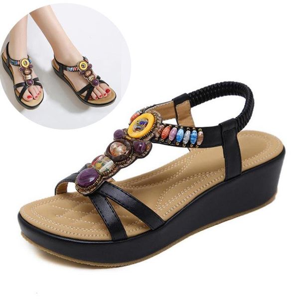 women platform wedges sandals ladies bohemia anti-slip beach sandals 2020 summer female comfortable vacation leisure shoes 42, Black
women platform wedges sandals ladies bohemia anti-slip beach sandals 2020 summer female comfortable vacation leisure shoes 42, Black