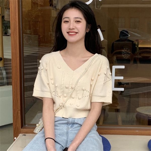 2 colors spring and summer hand-ball ball section exposed navel short sleeve v-neck sweater (c8651) c1015, White;black
2 colors spring and summer hand-ball ball section exposed navel short sleeve v-neck sweater (c8651) c1015, White;black