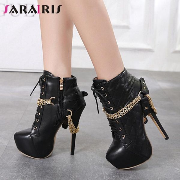 sarairis ladies chains platform boots street punk decorating boots women thin high heels motorcycle shoes woman, Black
sarairis ladies chains platform boots street punk decorating boots women thin high heels motorcycle shoes woman, Black