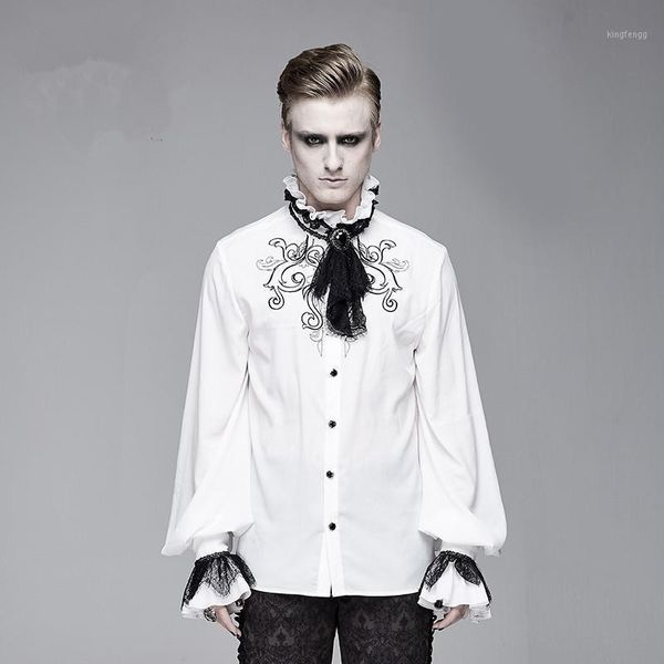 gothic vintage mens shirts white neckties mens stand neck printing patchwork clothing1, White;black
gothic vintage mens shirts white neckties mens stand neck printing patchwork clothing1, White;black