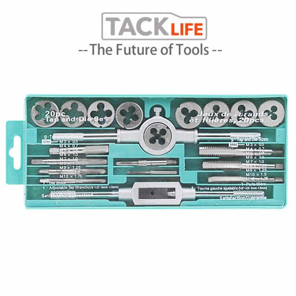tacklife 20pcs tap ratchet spanner m3-m12 metric tap and die set drill bits wrench threading tools for metalworking
tacklife 20pcs tap ratchet spanner m3-m12 metric tap and die set drill bits wrench threading tools for metalworking