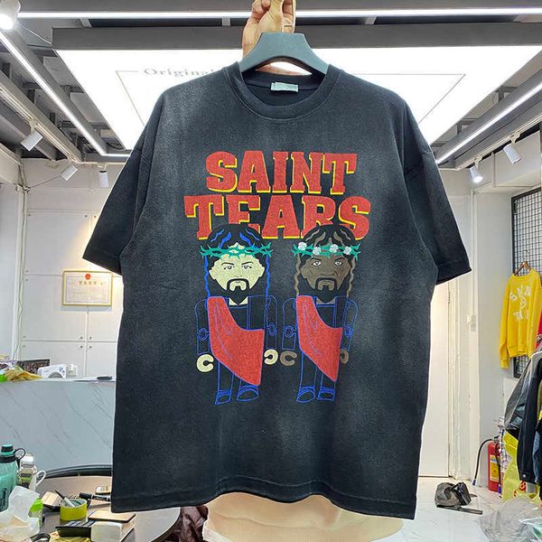 ins street saint cartoon animation creative printing short sleeve men's and women's loose round neck casual summer t-shirt, White;black
ins street saint cartoon animation creative printing short sleeve men's and women's loose round neck casual summer t-shirt, White;black