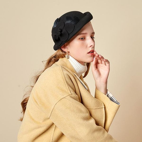 berets 2021 woolen vintage hat british style female autumn and winter curled caps for women boina masculina czapka zimowa, Blue;gray
berets 2021 woolen vintage hat british style female autumn and winter curled caps for women boina masculina czapka zimowa, Blue;gray