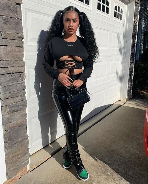 outfit весна осень длинный рукав crew neck bandge комплекты мода повседневная одежда женский женщины двухкусочный, White 
outfit весна осень длинный рукав crew neck bandge комплекты мода повседневная одежда женский женщины двухкусочный, White