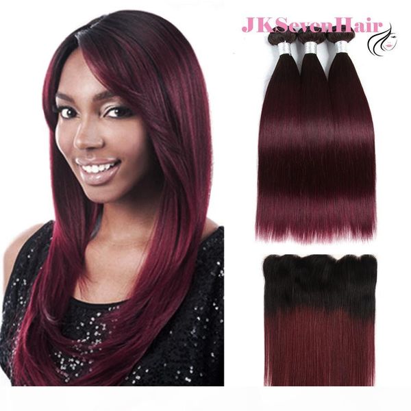 1b burgundy malaysian virgin human hair bundles 3pcs with lace frontal dark roots burgundy peruvian indian remy hair with 13x4 inch frontal, Black
1b burgundy malaysian virgin human hair bundles 3pcs with lace frontal dark roots burgundy peruvian indian remy hair with 13x4 inch frontal, Black