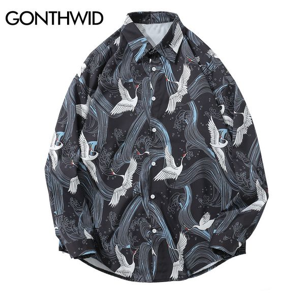 japanese flying crane printed long sleeve shirts mens harajuku style hawaiian shirts male casual shirts streetwear kg-210, White;black
japanese flying crane printed long sleeve shirts mens harajuku style hawaiian shirts male casual shirts streetwear kg-210, White;black