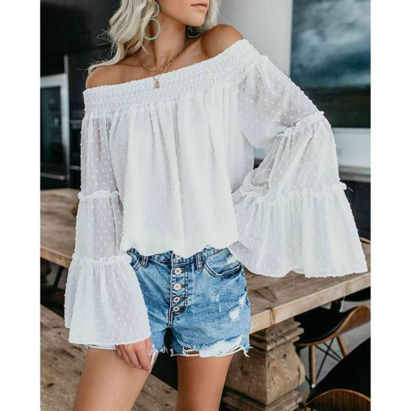 autumn spring flare sleeve blouse plus size loose 2019 women fashion casual off shoulder blouse trumpet sleeve shirt, White
autumn spring flare sleeve blouse plus size loose 2019 women fashion casual off shoulder blouse trumpet sleeve shirt, White