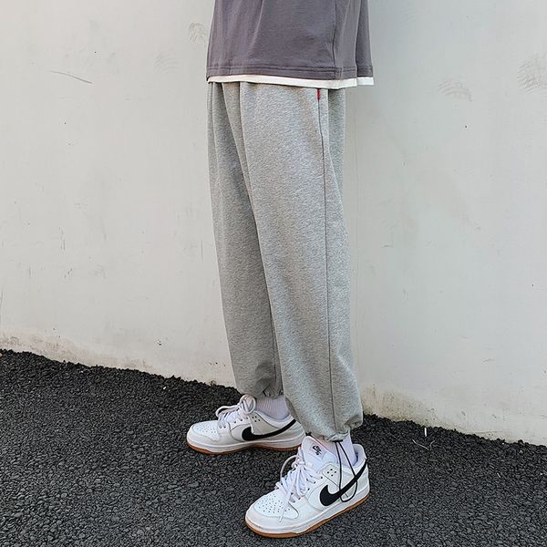men's straight loose casual trend versatile grey student drawstring sports pants, Black
men's straight loose casual trend versatile grey student drawstring sports pants, Black