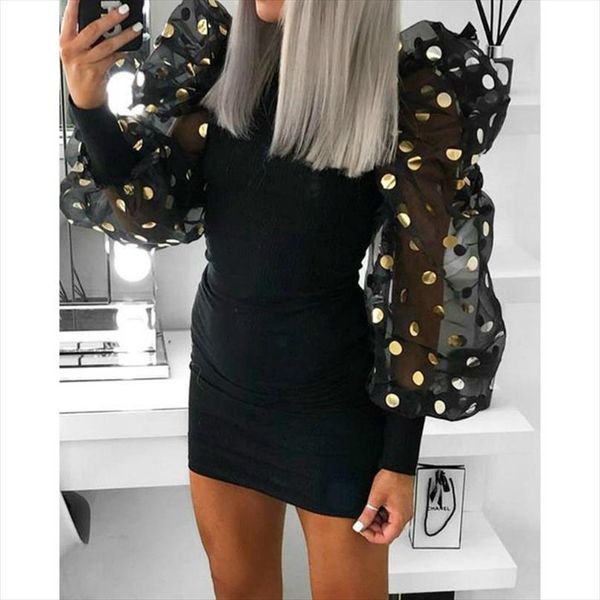 women mesh sheer puff sleeve bodycon dress ladies evening party long sleeve t shirt style autumn spring backless dress, Black;gray
women mesh sheer puff sleeve bodycon dress ladies evening party long sleeve t shirt style autumn spring backless dress, Black;gray