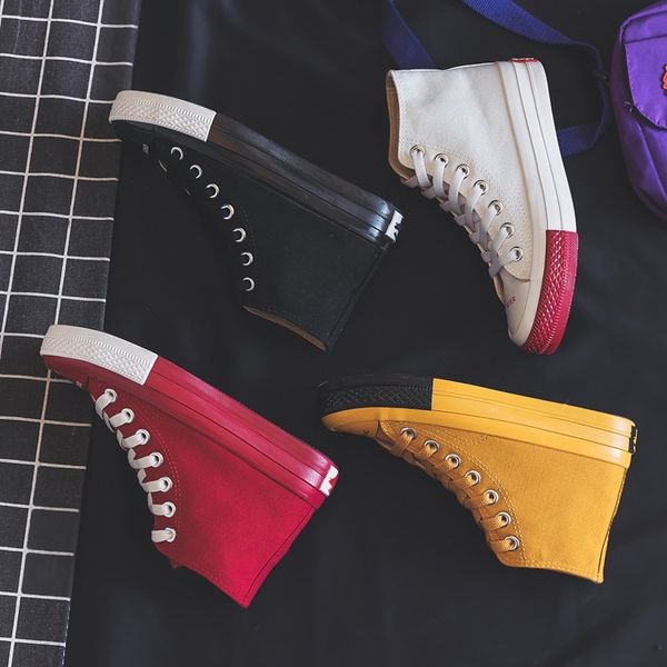 sneaker women canvas shoes vulcanized new spring autumn lady stylish shoe fashion high lace up flat heel red yellow y200801, Black
sneaker women canvas shoes vulcanized new spring autumn lady stylish shoe fashion high lace up flat heel red yellow y200801, Black