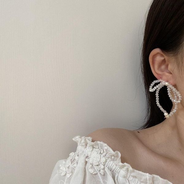 2020 korean fashion sweet transparent crystal pearl bow beaded dangle earrings for women girls egirl dating aesthetic jewelry, Silver
2020 korean fashion sweet transparent crystal pearl bow beaded dangle earrings for women girls egirl dating aesthetic jewelry, Silver