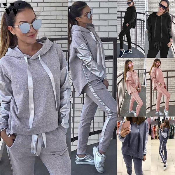 women tracksuit autumn hooded sets long sleeve hoodies coats long pants two piece matching sets autumn sport fitness suit, Gray
women tracksuit autumn hooded sets long sleeve hoodies coats long pants two piece matching sets autumn sport fitness suit, Gray