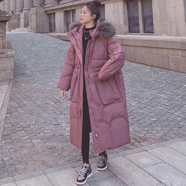 women's down & parkas women winter padded coat 2021 korean loose plus size solid color long hooded big fur collar thickened warm jacket, Black
women's down & parkas women winter padded coat 2021 korean loose plus size solid color long hooded big fur collar thickened warm jacket, Black
