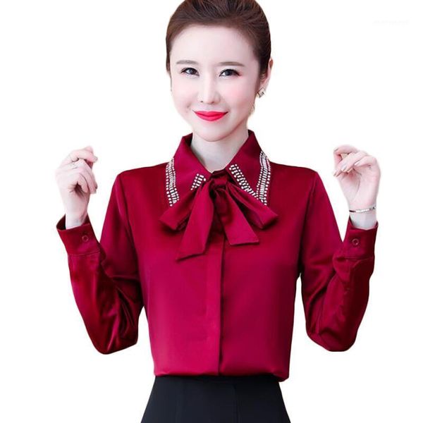 women's blouses & shirts fashion diamonds bow lace-up chiffon blouse women long sleeve korean office silk plus size 1, White
women's blouses & shirts fashion diamonds bow lace-up chiffon blouse women long sleeve korean office silk plus size 1, White
