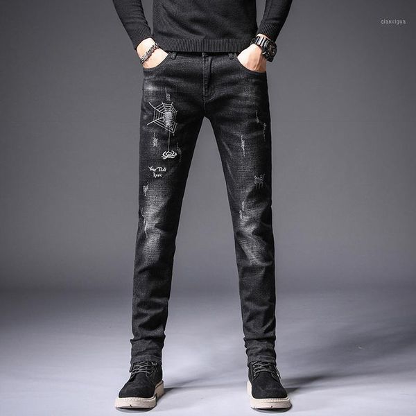 mens casual jeans korean autumn and winter models tide brand slim feet stretch denim black embroidery hole men jeans trousers1, Blue
mens casual jeans korean autumn and winter models tide brand slim feet stretch denim black embroidery hole men jeans trousers1, Blue